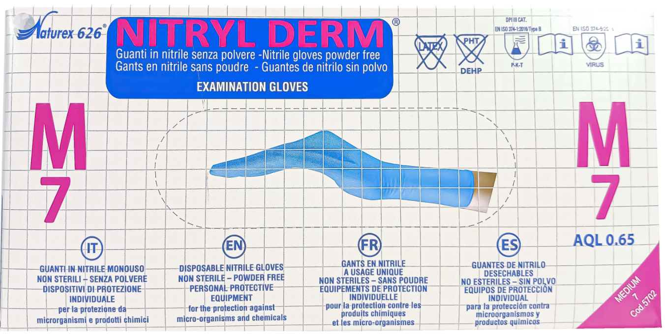 Guanti in Nitrile senza Polvere NITRYL DERM
