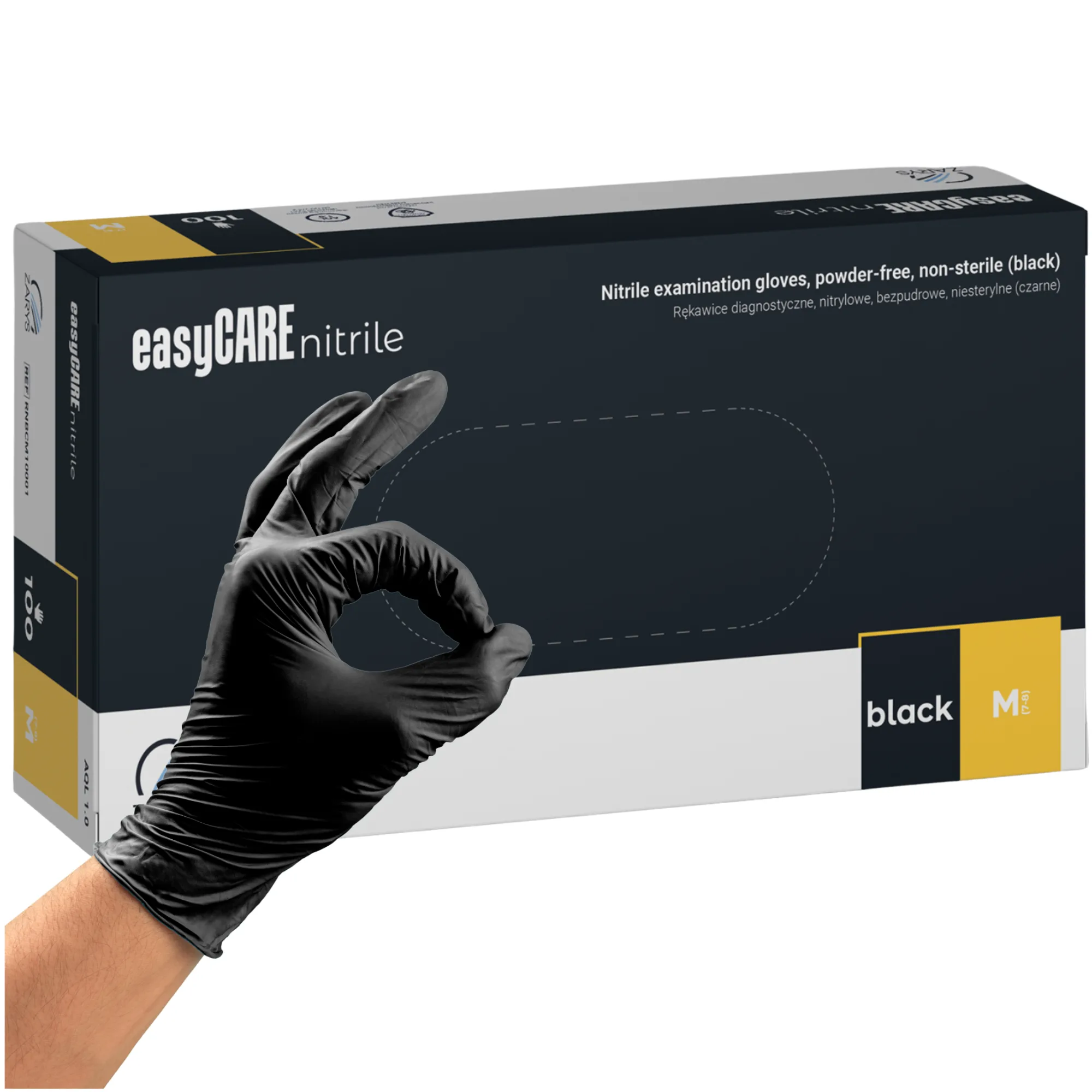 Guanti in Nitrile senza Polvere EASYCARE BLACK